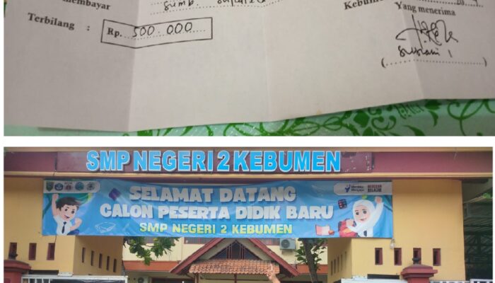 Miris…! SMPN 2 KEBUMEN, Diduga Melanggar Permendikbud No. 75 Tahun 2016 dengan Alasan Uang Sumbangan Suka Rela