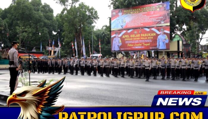 Polres Loteng Laksanakan Apel Gelar Pasukan Ops Gatari Praja Jelang Tahapan Pilkada 2024.