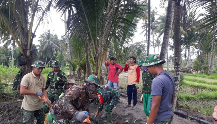 Progres Pembangunan Talud Irigasi TMMD ke-121 Sasaran Utama di Desa Kesik Hampir Rampung