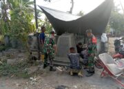 Tugu Prasasti di Bangun di Desa Loyok, TMMD ke 121 Kodim 1615/Lombok Timur.