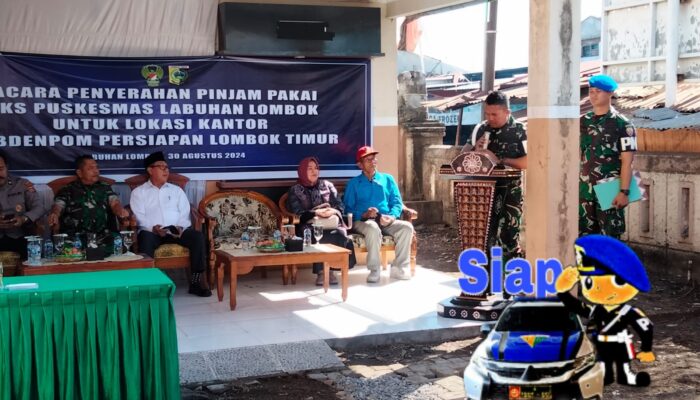 Serah Terima Kantor Subdenpom Persiapan, Dandenpom lX/2 Mataram : Terimakasih Pemda Lotim