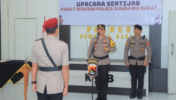 Kapolres Sumbawa Barat Pimpin Serah Terima Jabatan Kasat Reskrim