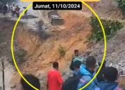 Jalan lintas sumatera tepatnya di Batu Jomba sipirok putus total