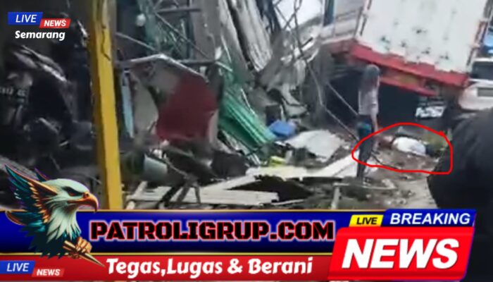 Akibat Diduga Rem Blong, Truk Tronton Hantam Warung & Kendaraan 2 Orang Tewas Dan Lima Lainnya Luka-luka