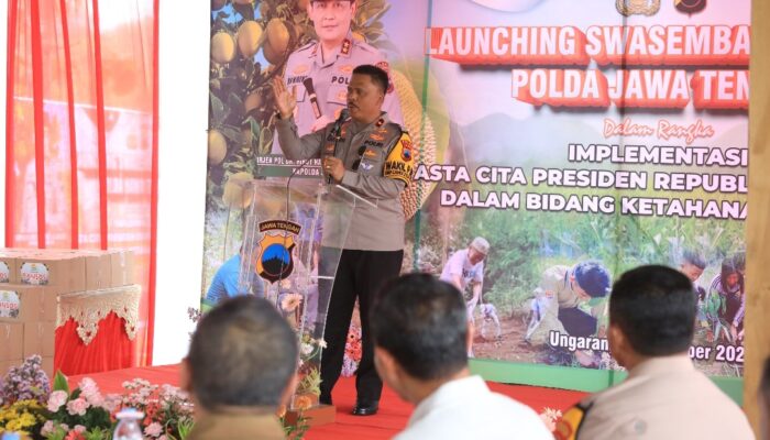 Swasembada pangan Polda Jateng, Wakapolda tanam ratusan pohon produktif dan benih ikan.